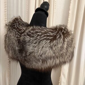 SAGA FOX FUR WRAP COLLAR SHAWL